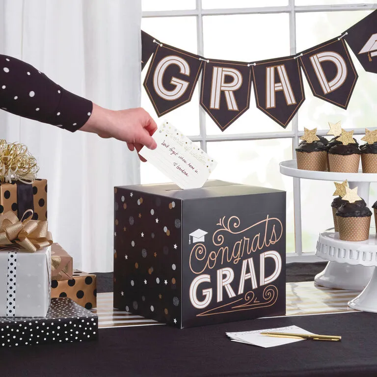 Hallmark Graduation Party Kit With Banner, Card Box, Advice Cards And Table Runner - Image 2