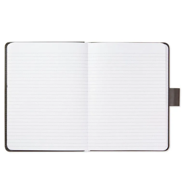 Hallmark Gray Etched Compass Faux Leather Notebook - Image 4