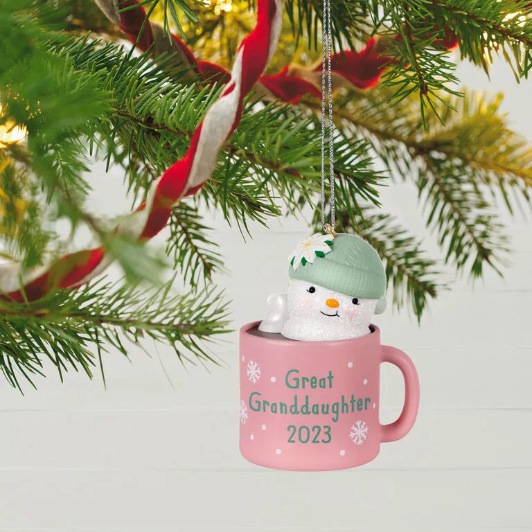 Hallmark Great-Granddaughter Hot Cocoa Mug 2023 Ornament - Image 2