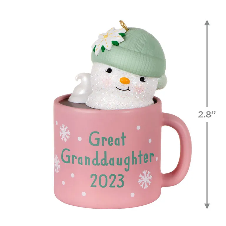 Hallmark Great-Granddaughter Hot Cocoa Mug 2023 Ornament - Image 3