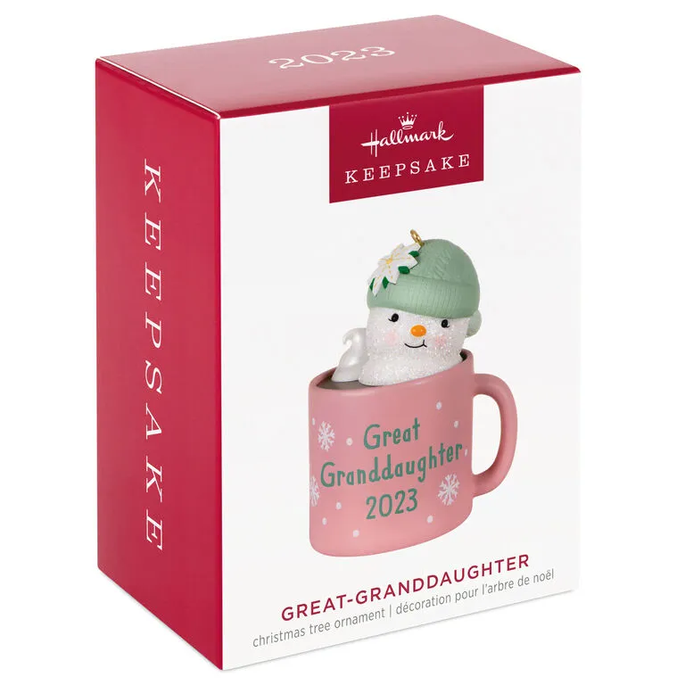 Hallmark Great-Granddaughter Hot Cocoa Mug 2023 Ornament - Image 4