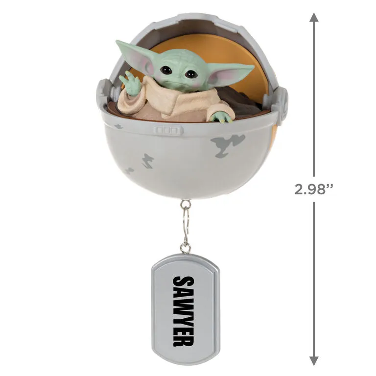 Hallmark Star Wars: The Mandalorian™ Grogu™ In Hovering Pram Personalized Ornament - Image 3