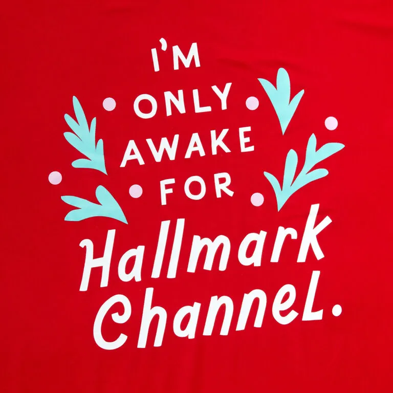 Hallmark Channel Only Awake Oversized Women's Red Sleep Shirt, Small/Medium - Image 2