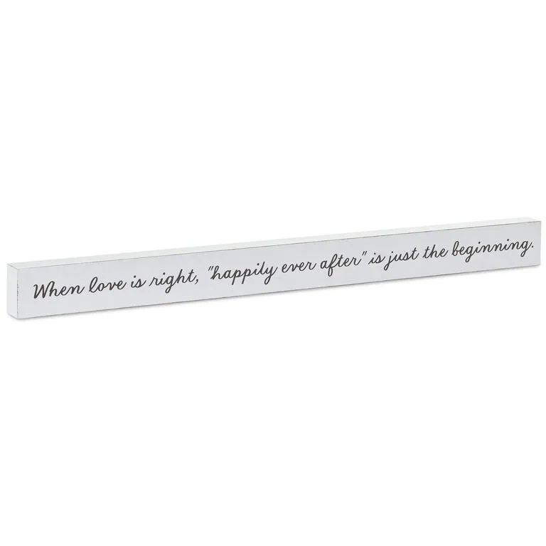 Hallmark Happily Ever After Wood Quote Sign, 23.5x2