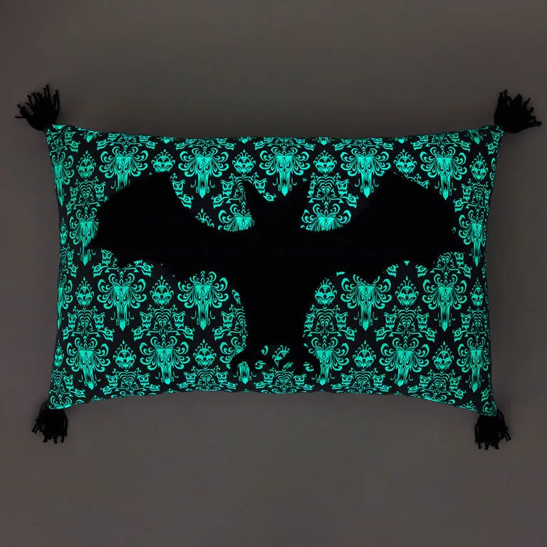 Hallmark Disney The Haunted Mansion Glow-in-the-Dark Bat Pillow, 12x20 - Image 2