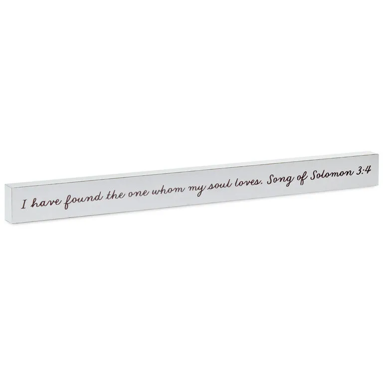 Hallmark Whom My Soul Loves Scripture Wood Quote Sign, 23.5x2