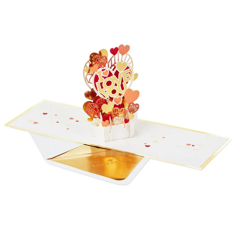 Hallmark All My Love Hearts 3D Pop-Up Love Card - Image 2