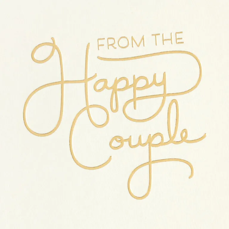 Hallmark Bulk Ivory And Gold Blank Wedding Thank-You Notes, Box Of 100 - Image 3
