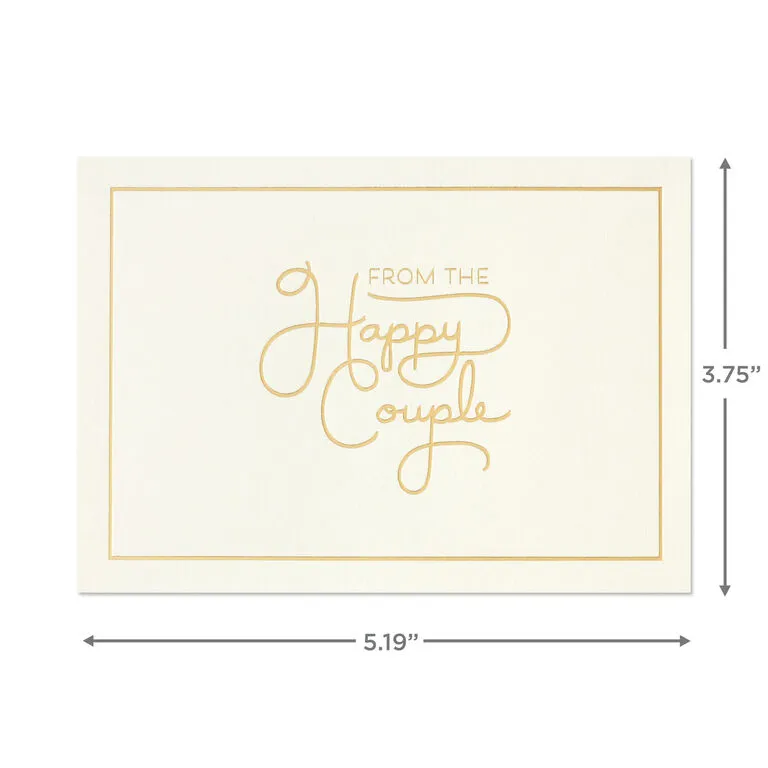 Hallmark Bulk Ivory And Gold Blank Wedding Thank-You Notes, Box Of 100 - Image 4
