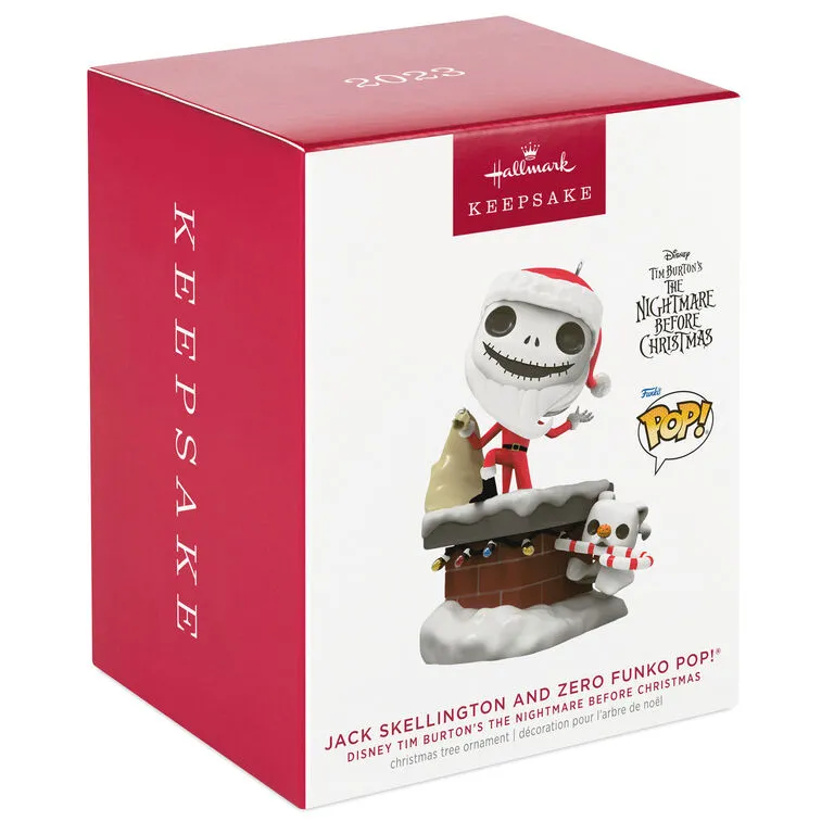 Hallmark Disney Tim Burton's The Nightmare Before Christmas Jack Skellington And Zero Funko POP!® Ornament - Image 4