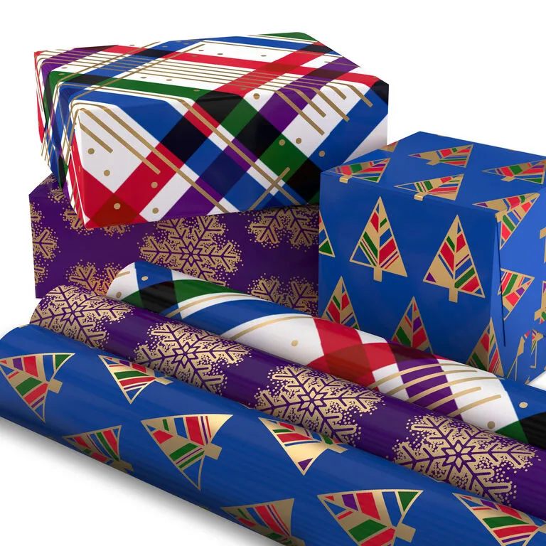 Hallmark Jewel Tones Assorted 3-Pack Christmas Wrapping Paper, 120 Sq. Ft. - Image 3