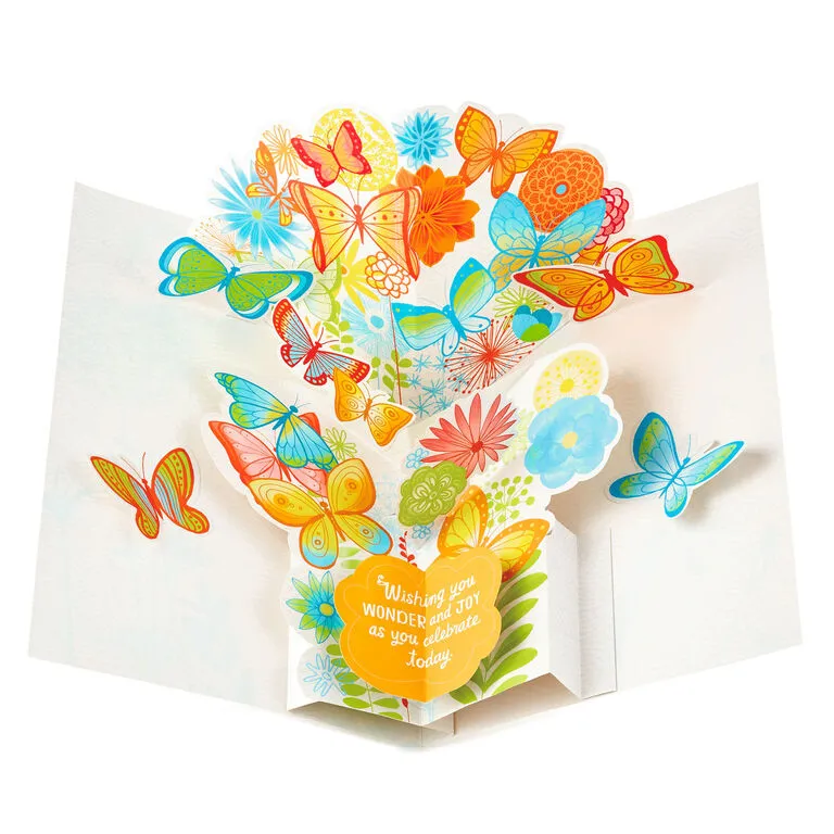Hallmark 16" Joyful Butterflies Pop-Up Jumbo Birthday Card - Image 2