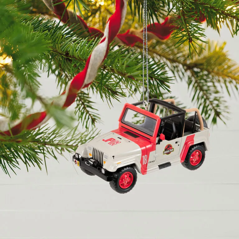 Hallmark The Car's The Star Jurassic Park 1992 Jeep Wrangler Metal Ornament - Image 2