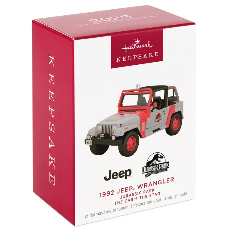 Hallmark The Car's The Star Jurassic Park 1992 Jeep Wrangler Metal Ornament - Image 4