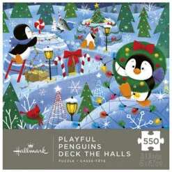 Hallmark Playful Penguins Deck The Halls Jigsaw Puzzle, 550 Pieces
