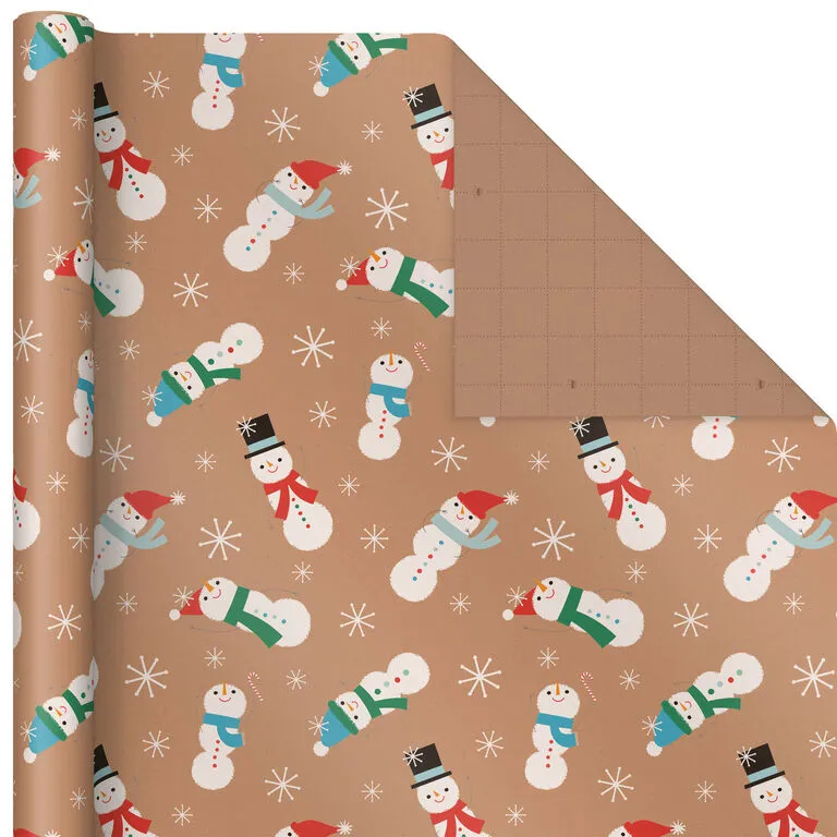 Hallmark Kraft Assorted 4-Pack Christmas Wrapping Paper, 88 Sq. Ft. - Image 4