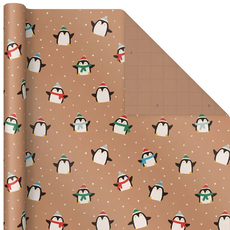 Hallmark Kraft Assorted 4-Pack Christmas Wrapping Paper, 88 Sq. Ft. - Image 5