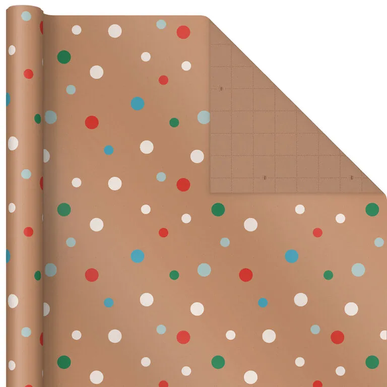 Hallmark Kraft Assorted 4-Pack Christmas Wrapping Paper, 88 Sq. Ft. - Image 6