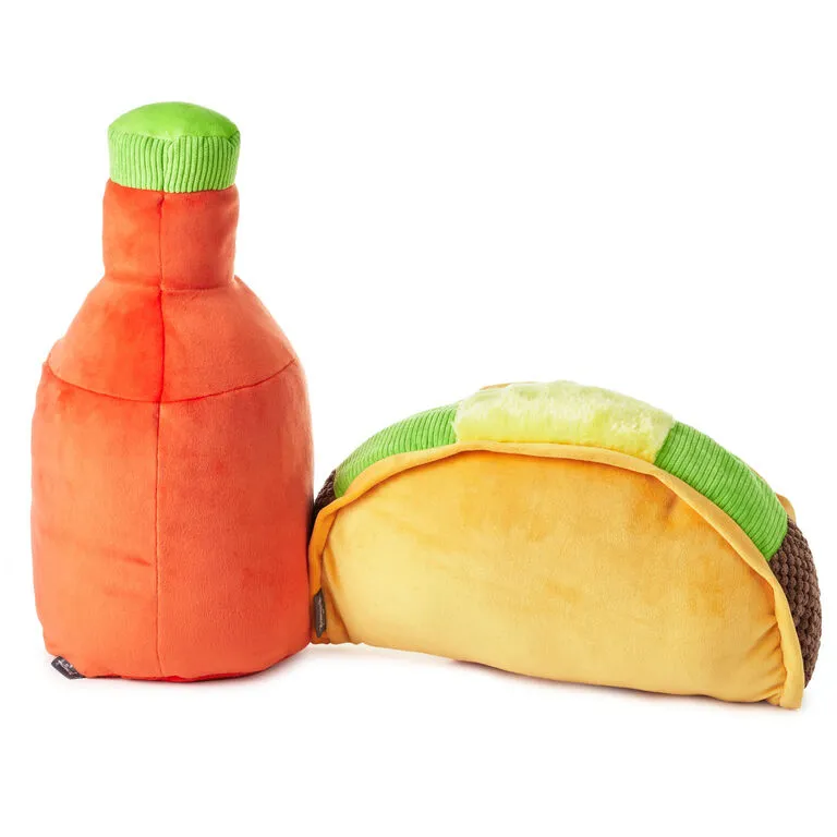 Hallmark Large Better Together Taco And Hot Sauce Magnetic Plush, 16" - Image 2