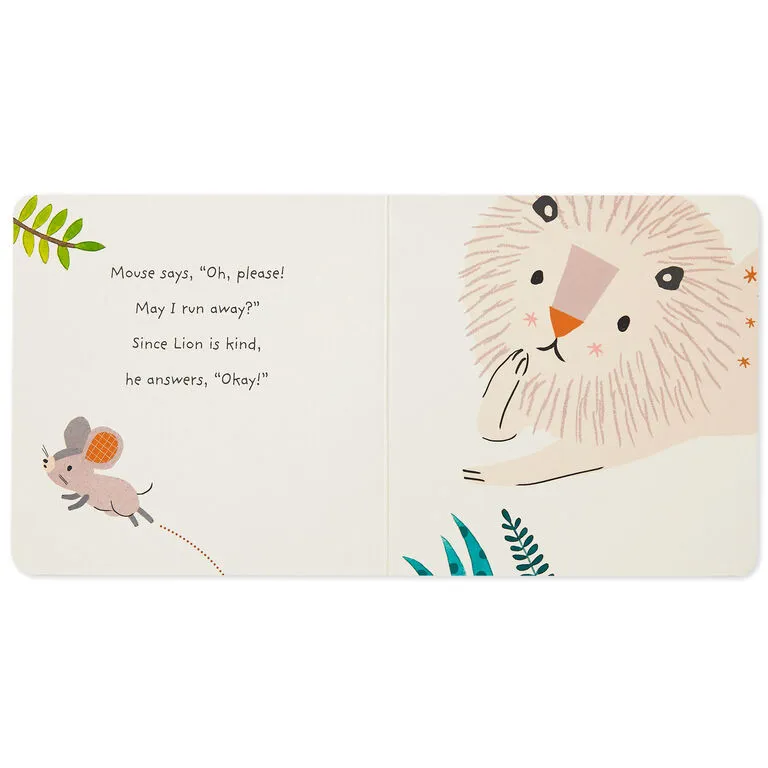 Hallmark The Lion And The Mouse Board Book And Lion Lovey Blanket Set - Image 5