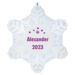 Hallmark Magic Sparkling Snowflake Block Text Personalized Ornament With Light
