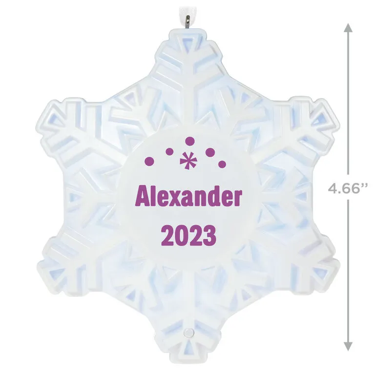 Hallmark Magic Sparkling Snowflake Block Text Personalized Ornament With Light - Image 3