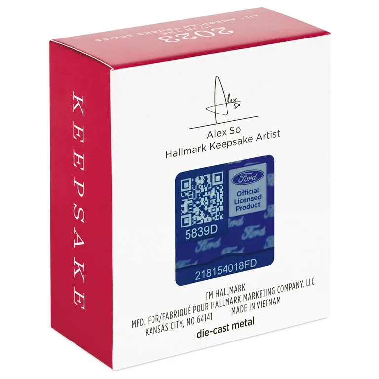 Hallmark Mini Lil' American Trucks 1954 Mercury M-100 2023 Metal Ornament, 0.75" - Image 5