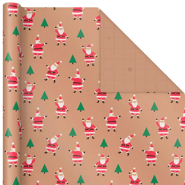 Hallmark Merry Kraft Prints 3-Pack Christmas Wrapping Paper, 90 Sq. Ft. - Image 5