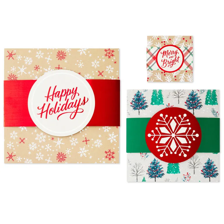 Hallmark Merry And Bright 3-Pack Christmas Gift Boxes, Assorted Sizes And Designs - Image 6