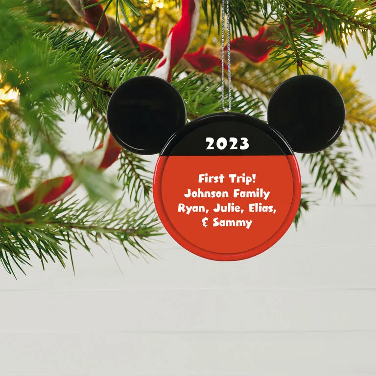 Hallmark Disney Mickey Mouse Ears Silhouette Text Personalized Ornament - Image 2
