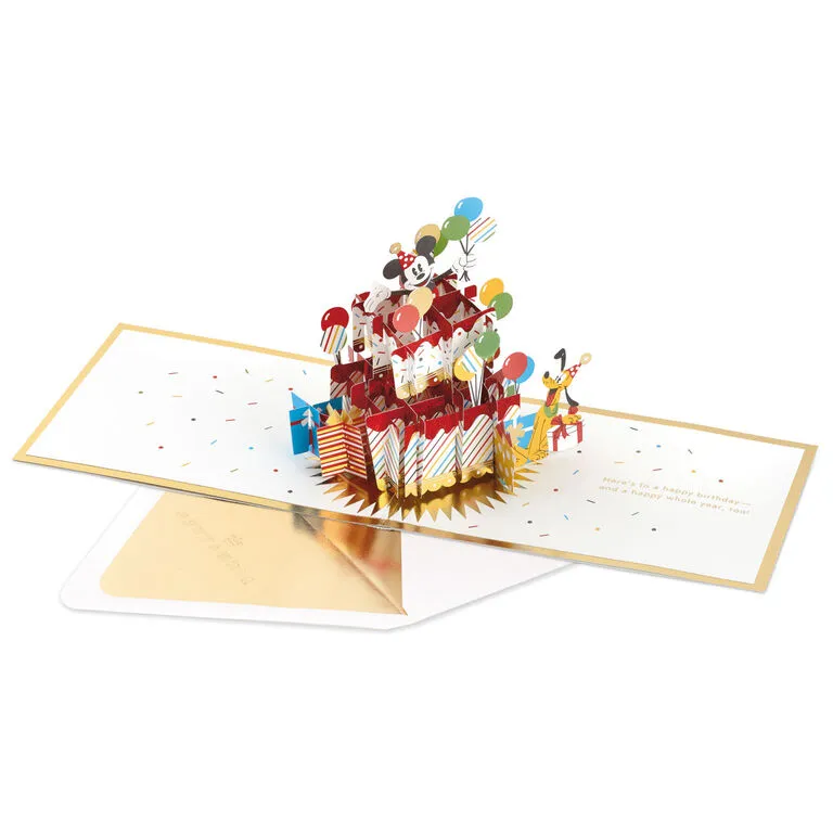 Hallmark Disney Mickey Mouse Cake 3D Pop-Up Birthday Card - Image 3