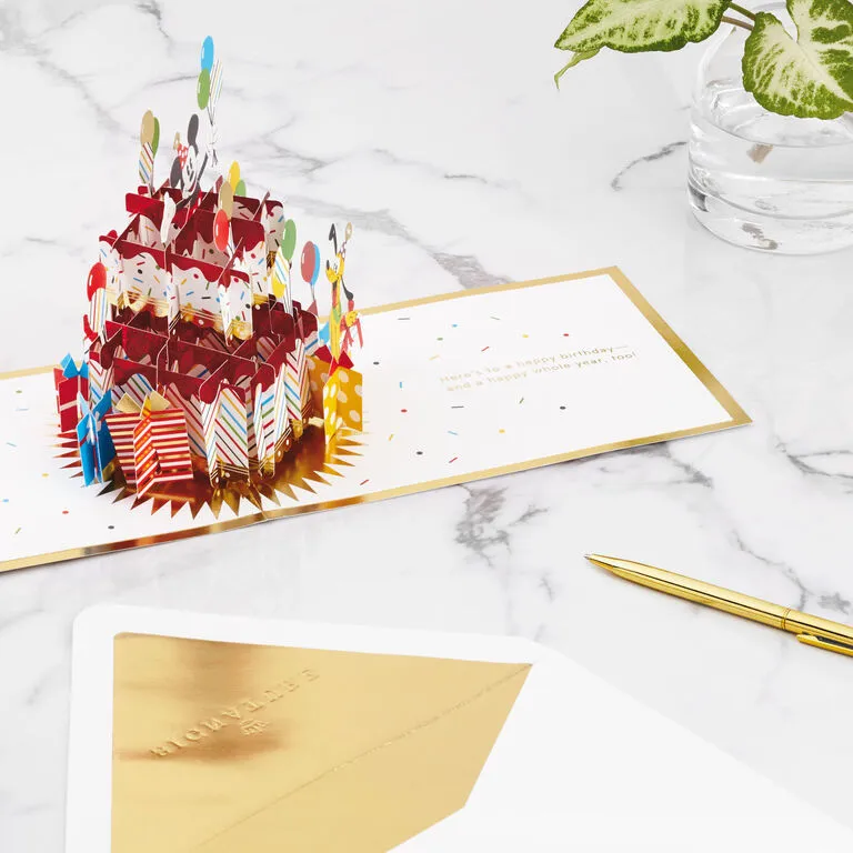 Hallmark Disney Mickey Mouse Cake 3D Pop-Up Birthday Card - Image 6