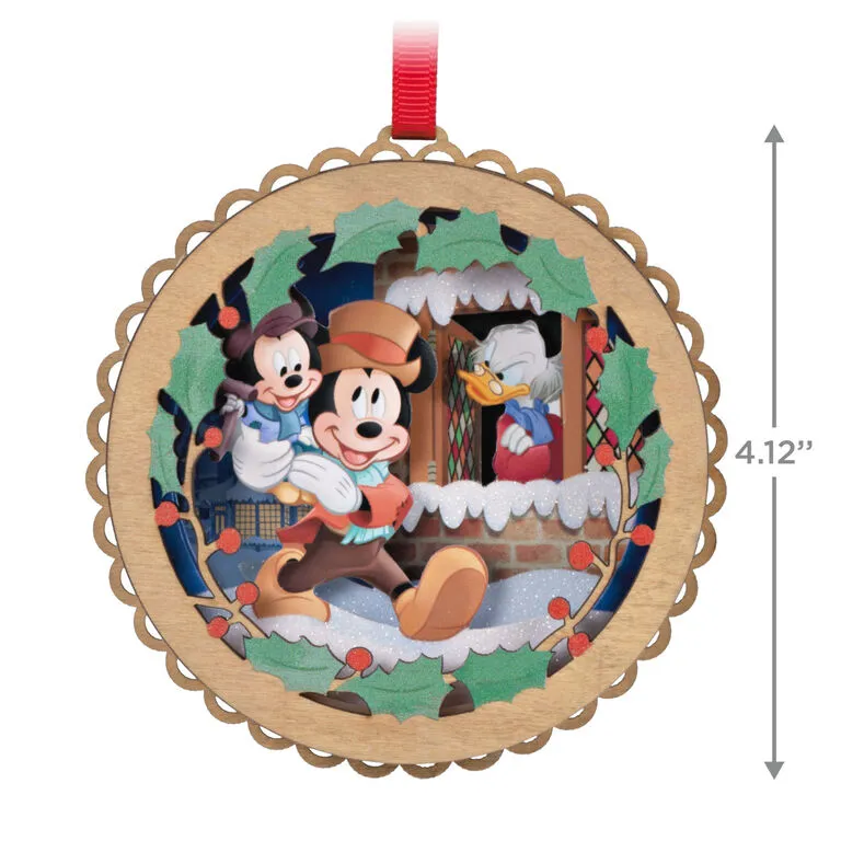 Hallmark Disney Mickey's Christmas Carol 40th Anniversary Papercraft Ornament - Image 3
