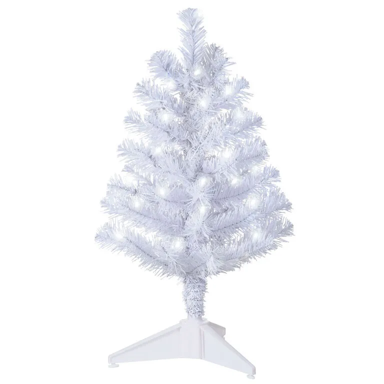 Hallmark Miniature White Pre-Lit Christmas Tree, 18.75"