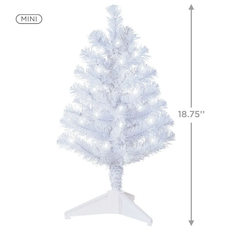 Hallmark Miniature White Pre-Lit Christmas Tree, 18.75" - Image 3