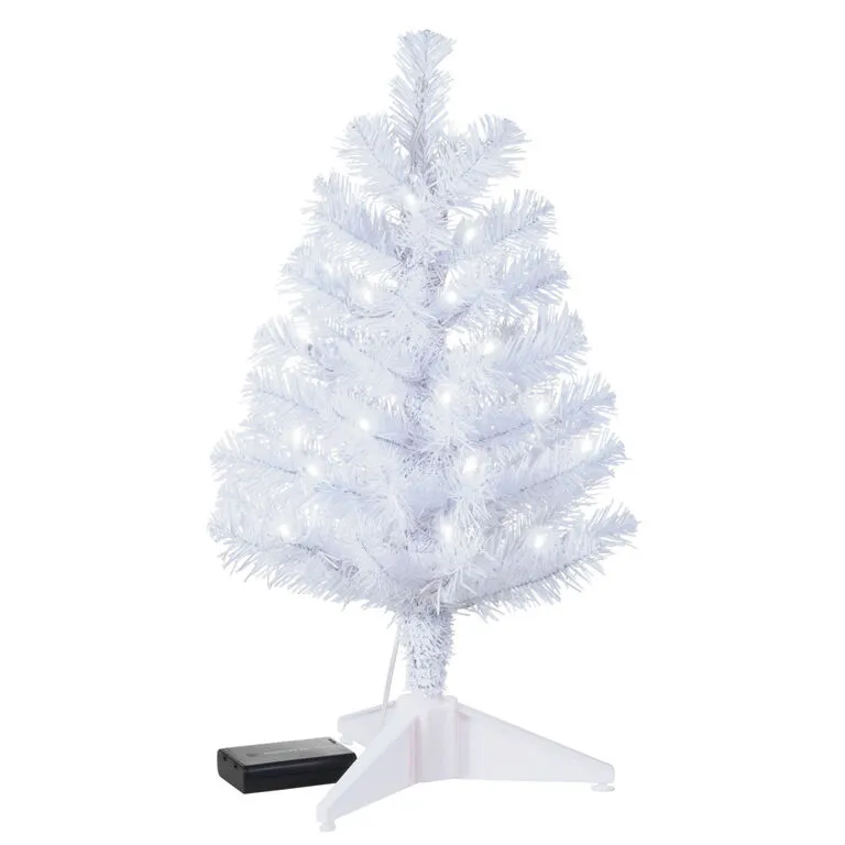 Hallmark Miniature White Pre-Lit Christmas Tree, 18.75" - Image 4