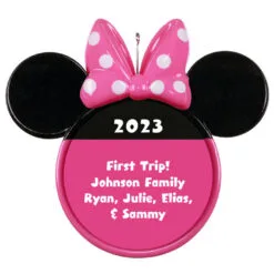 Hallmark Disney Minnie Mouse Ears Silhouette Text Personalized Ornament