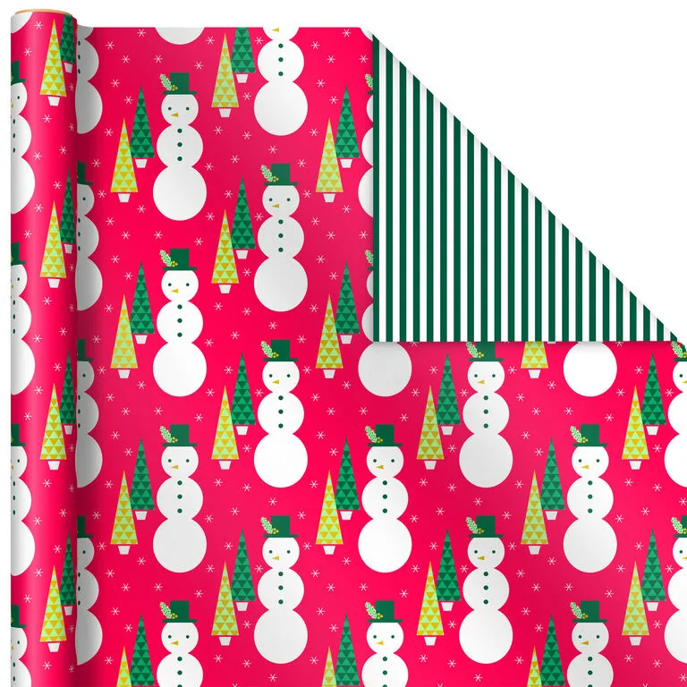 Hallmark Mod Holiday 3-Pack Reversible Wrapping Paper Assortment, 120 Sq. Ft. - Image 5