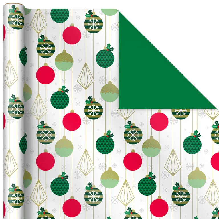 Hallmark Mod Holiday 3-Pack Reversible Wrapping Paper Assortment, 120 Sq. Ft. - Image 6