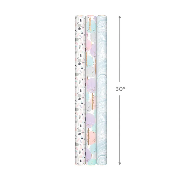 Hallmark Modern Muted 3-Pack Wrapping Paper, 55 Sq. Ft. Total - Image 8