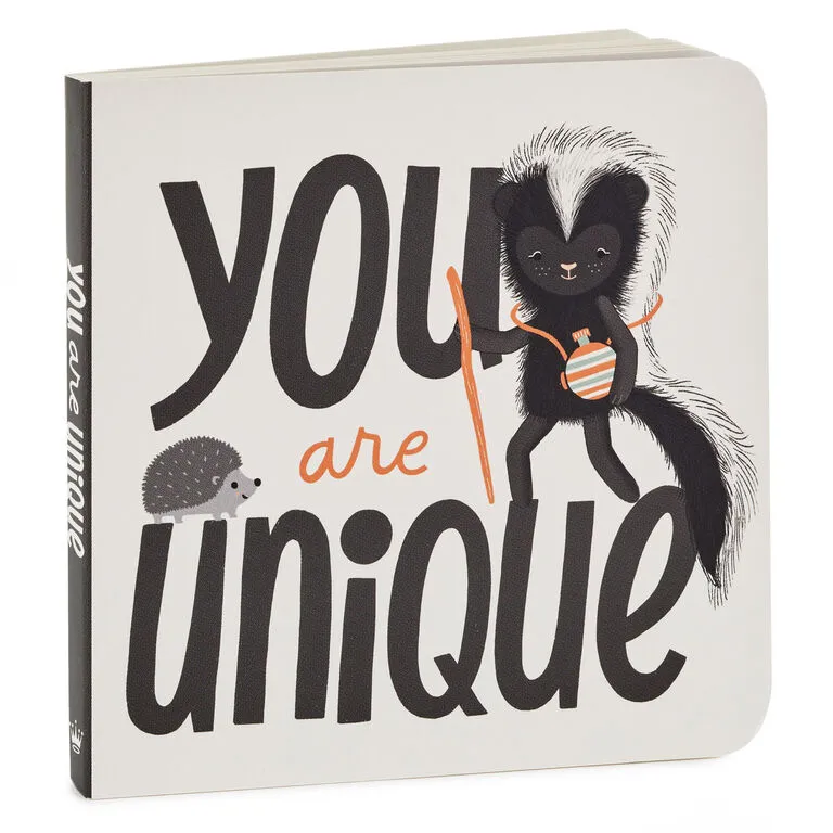 Hallmark MopTops Skunk Stuffed Animal With You Are Unique Board Book - Image 4
