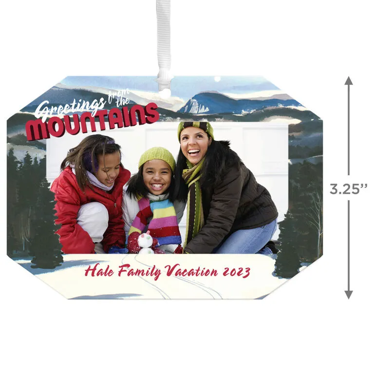 Hallmark Mountain Vacation Personalized Text And Photo Metal Ornament - Image 3