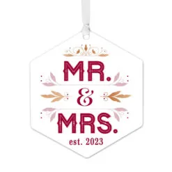 Hallmark Mr. & Mrs. Personalized Text Metal Ornament