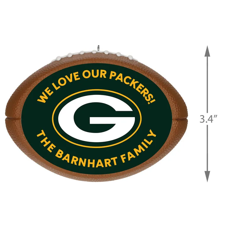 Hallmark NFL Football Green Bay Packers Text Personalized Ornament - Image 3