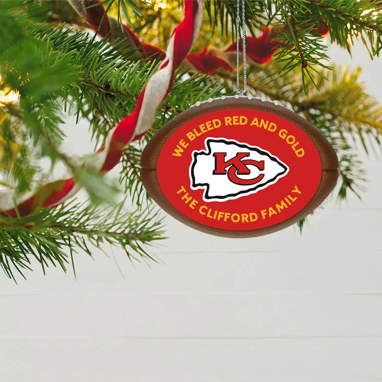 Hallmark NFL Football Kansas City Chiefs Text Personalized Ornament - Image 2
