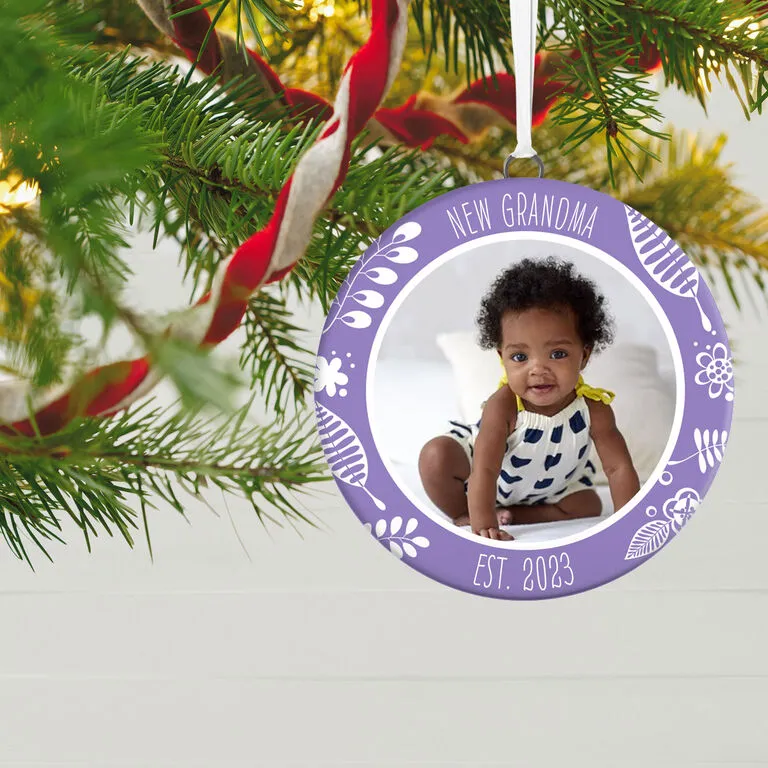 Hallmark New Grandma Personalized Text And Photo Ceramic Ornament - Image 2