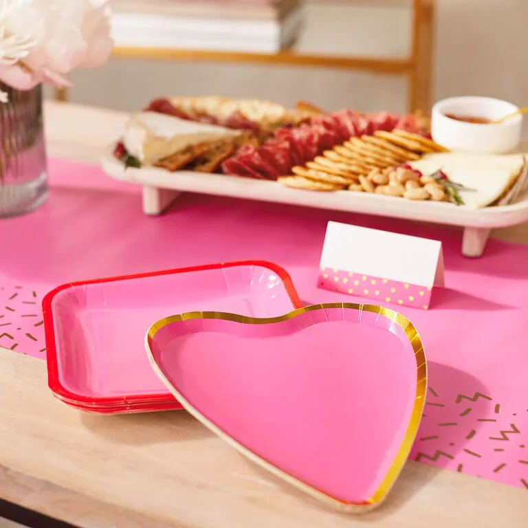 Hallmark Color Pop 60-Piece Tableware Premium Party Kit, Pink Heart - Image 2