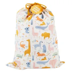 Hallmark 28" Pastel Animals Large Fabric Gift Bag With Tag