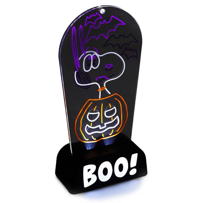 Hallmark PeanutsĀ® Snoopy Boo! Light-Up Sign