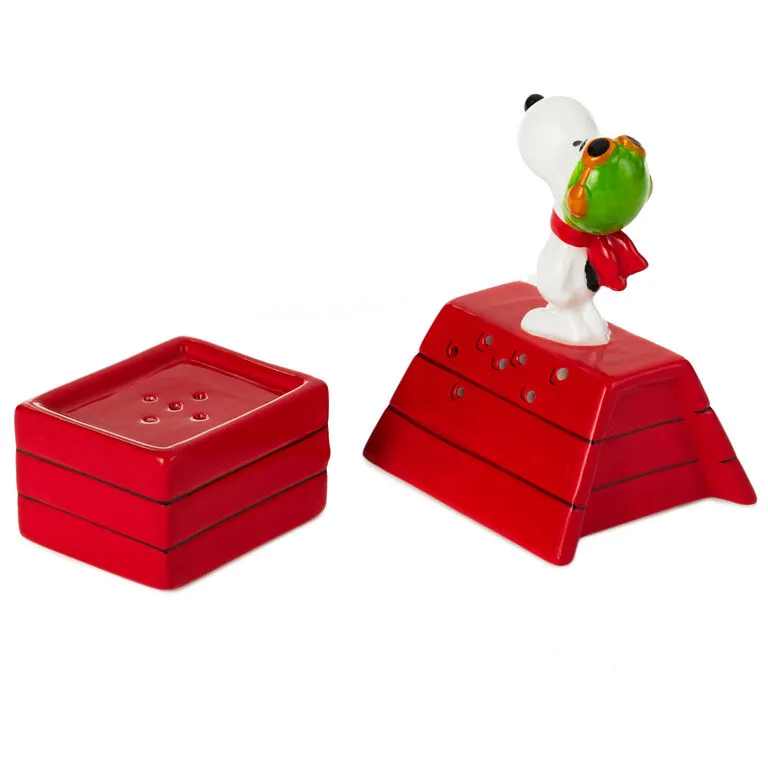 Hallmark Peanuts® Flying Ace Snoopy Stacked Salt And Pepper Shakers, Set Of 2 - Image 3
